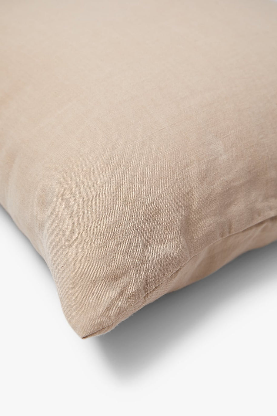Gewassen 100% linnen kussensloop Scotty 60x40 cm nude