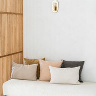 Gewassen 100% linnen kussensloop Scotty 60x40 cm nude