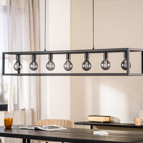 Hanglamp, 7-lichts, H340, zwart
