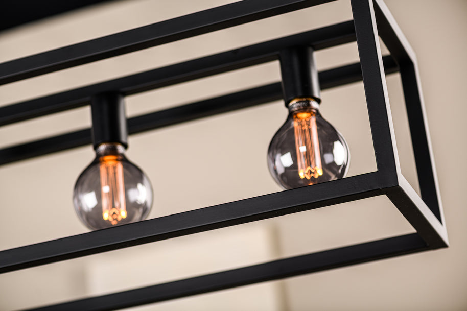 Hanglamp, 7-lichts, H340, zwart