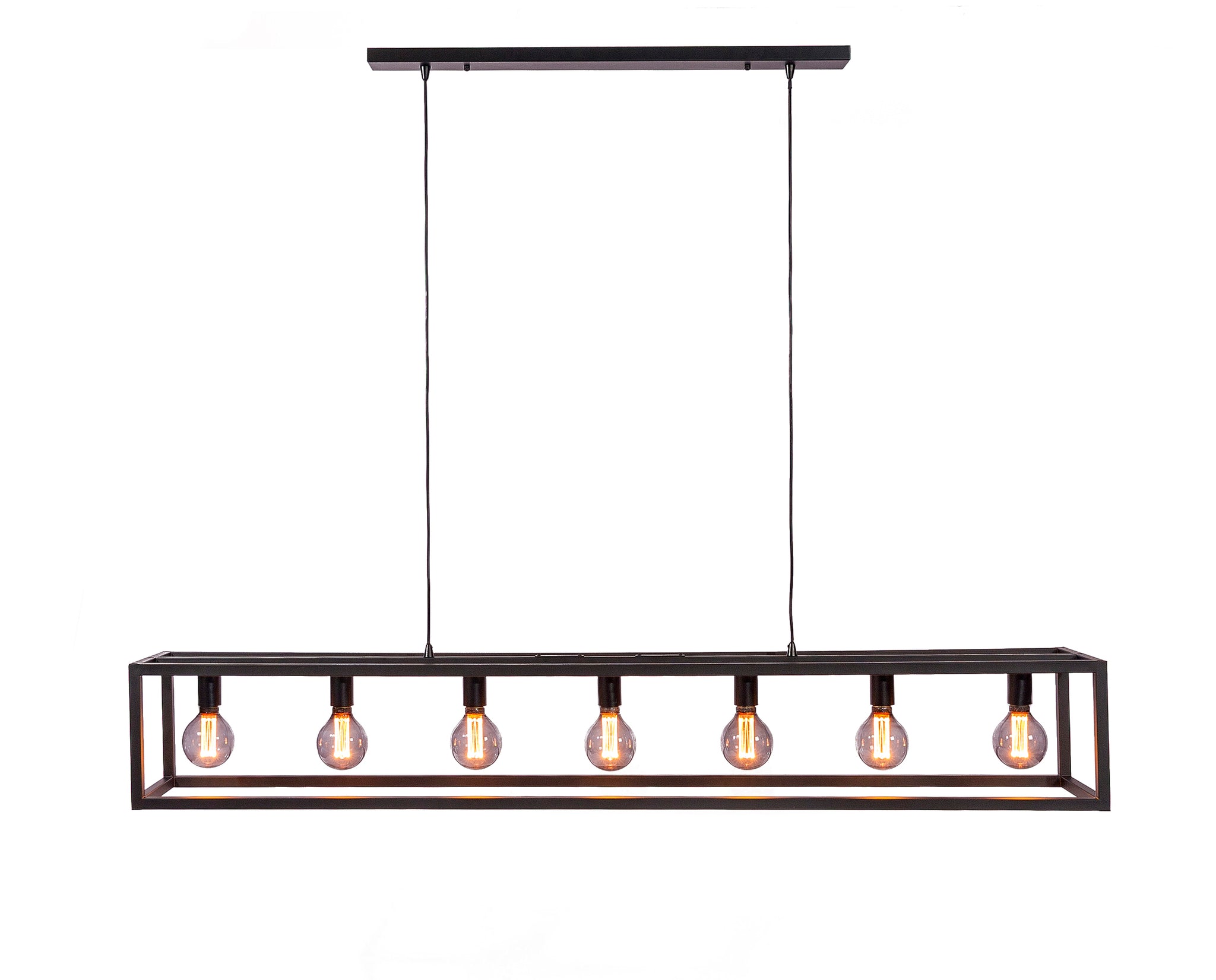 Hanglamp, 7-lichts, H340, zwart