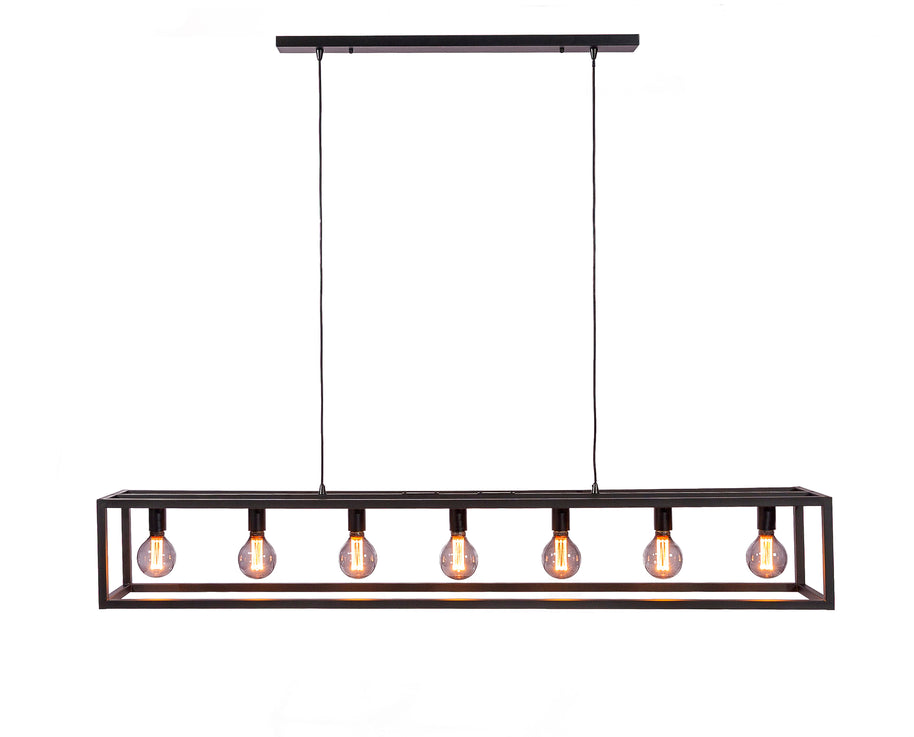 Hanglamp, 7-lichts, H340, zwart