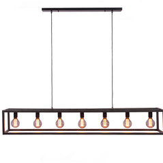 Hanglamp, 7-lichts, H340, zwart