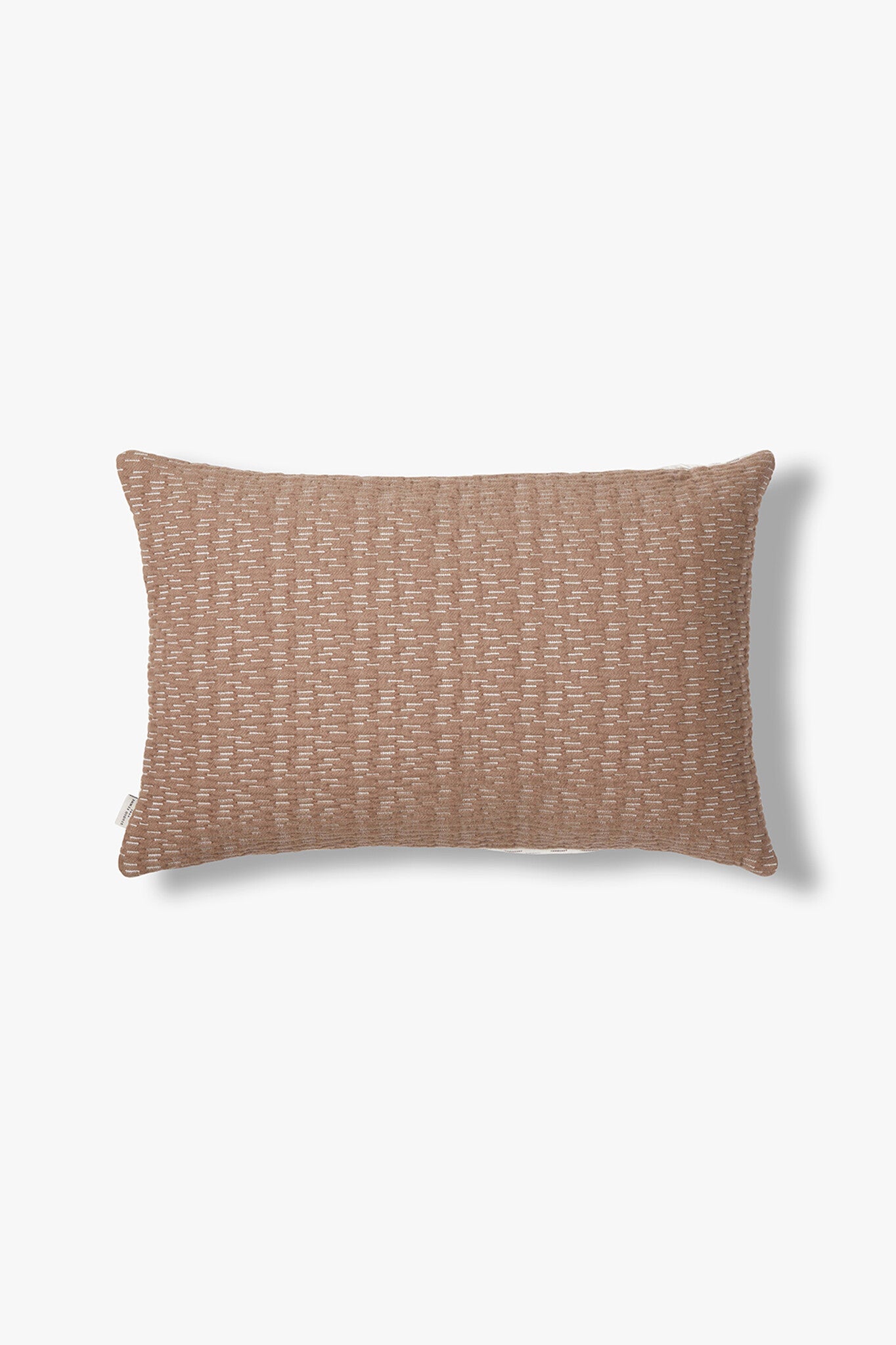 Tweekleurige zachte gequilte sierkussenhoes Olivia 60x40 cm bruin-ecru