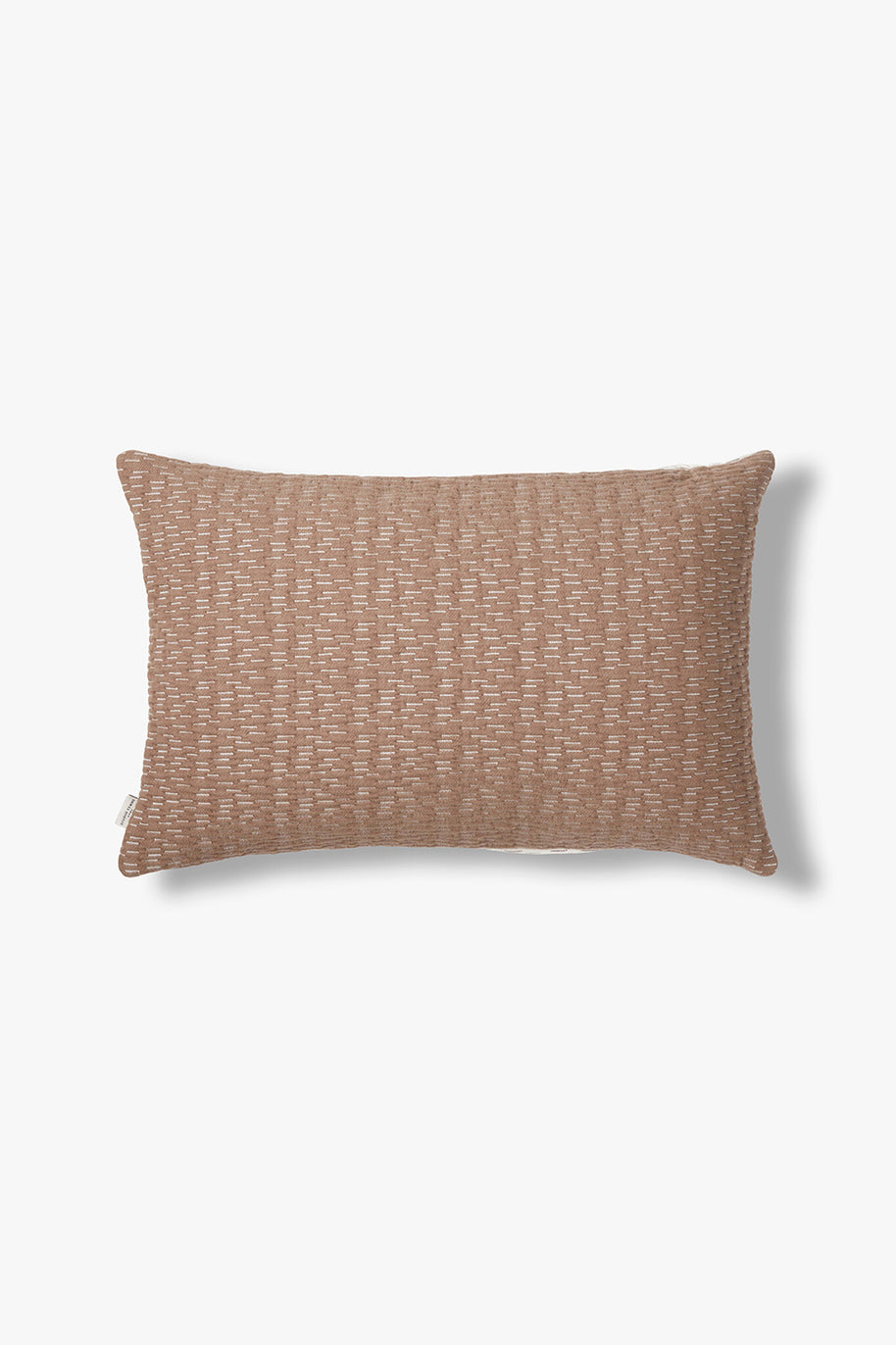 Tweekleurige zachte gequilte sierkussenhoes Olivia 60x40 cm bruin-ecru