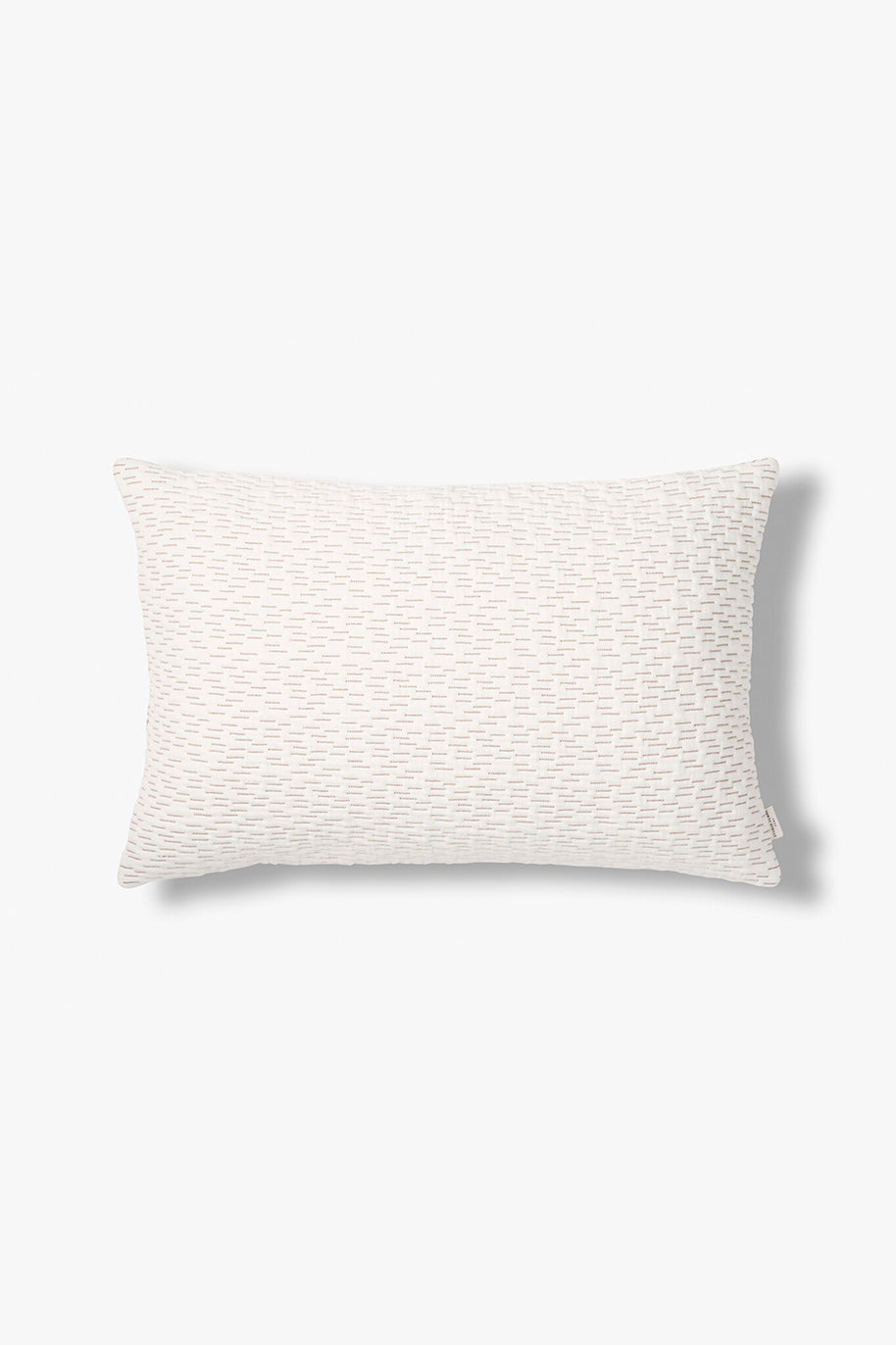 Tweekleurige zachte gequilte sierkussenhoes Olivia 60x40 cm bruin-ecru