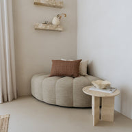 Tweekleurige zachte gequilte sierkussenhoes Olivia 60x40 cm bruin-ecru