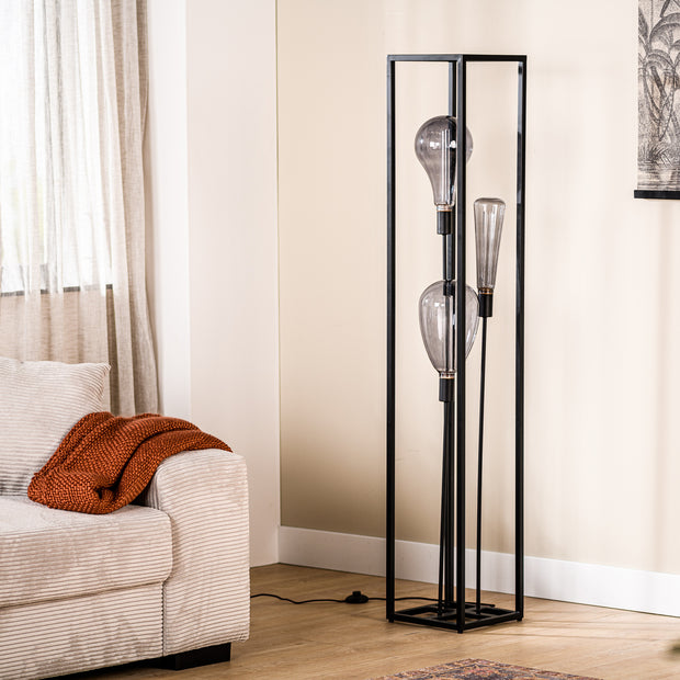 Vloerlamp, 3-lichts, V340 zwart