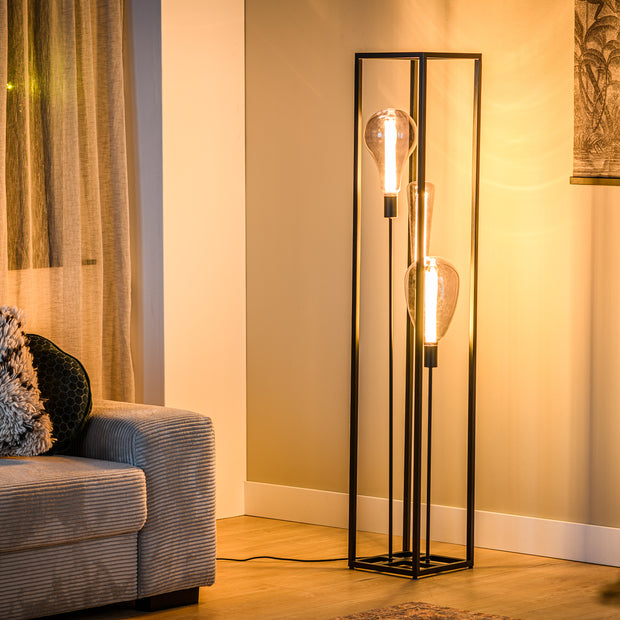 Vloerlamp, 3-lichts, V340 zwart