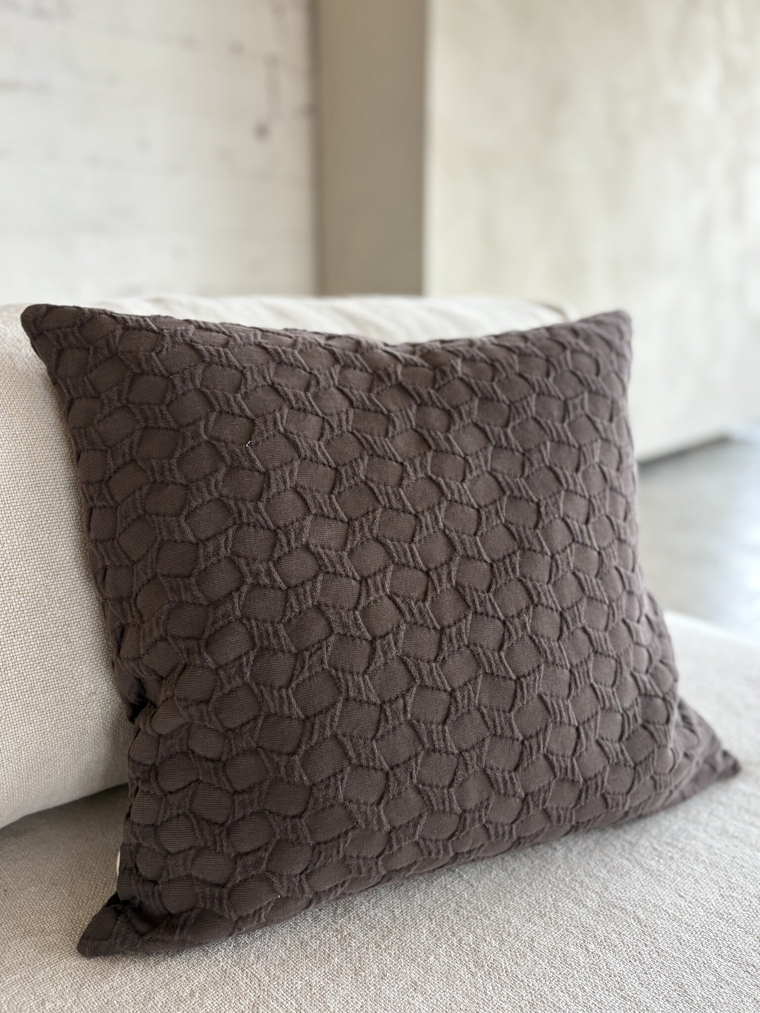 Jacquard biologisch katoenen sierkussenhoes Ella 50x50 cm