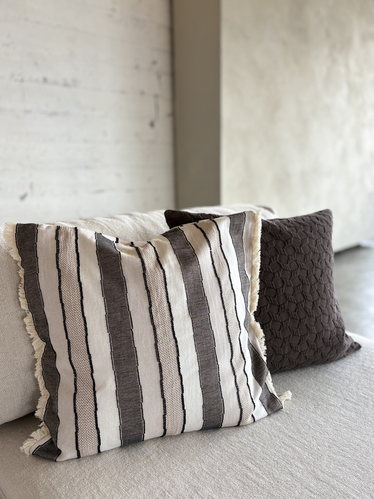 Jacquard biologisch katoenen sierkussenhoes Ella 50x50 cm