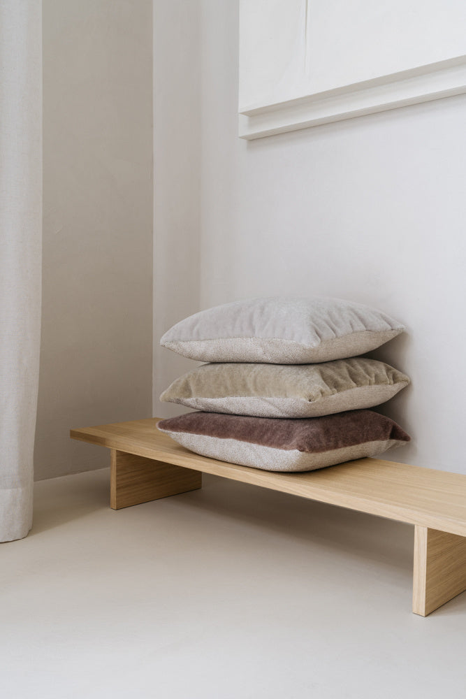 Luxe mohair sierkussenhoes Amy mistgrijs 50x50 cm