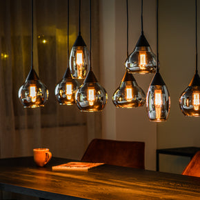Hanglamp, 8-lichts, H340 gerookt glas