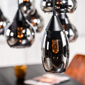 Hanglamp, 8-lichts, H340 gerookt glas