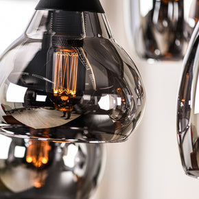Hanglamp, 6-lichts, H340 gerookt glas