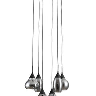 Hanglamp, 6-lichts, H340 gerookt glas