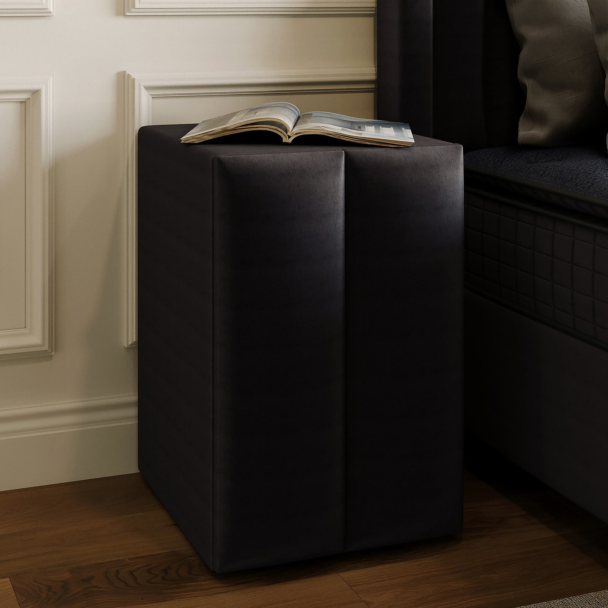Opbergboxspring Blackpearl Antraciet 180x210