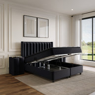 Opbergboxspring Blackpearl Antraciet 180x220