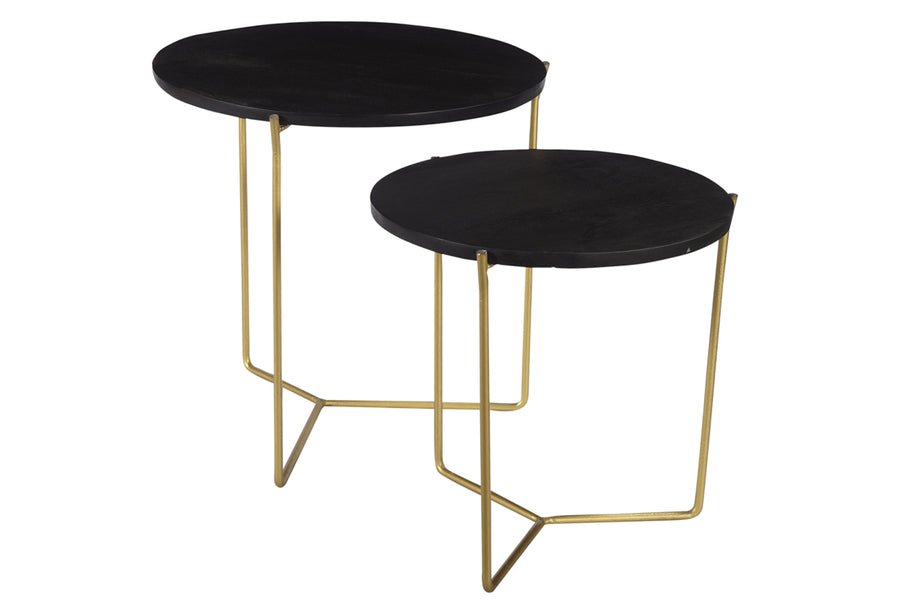 Mason zwart/messing set van 2