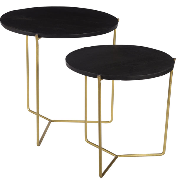 Mason zwart/messing set van 2