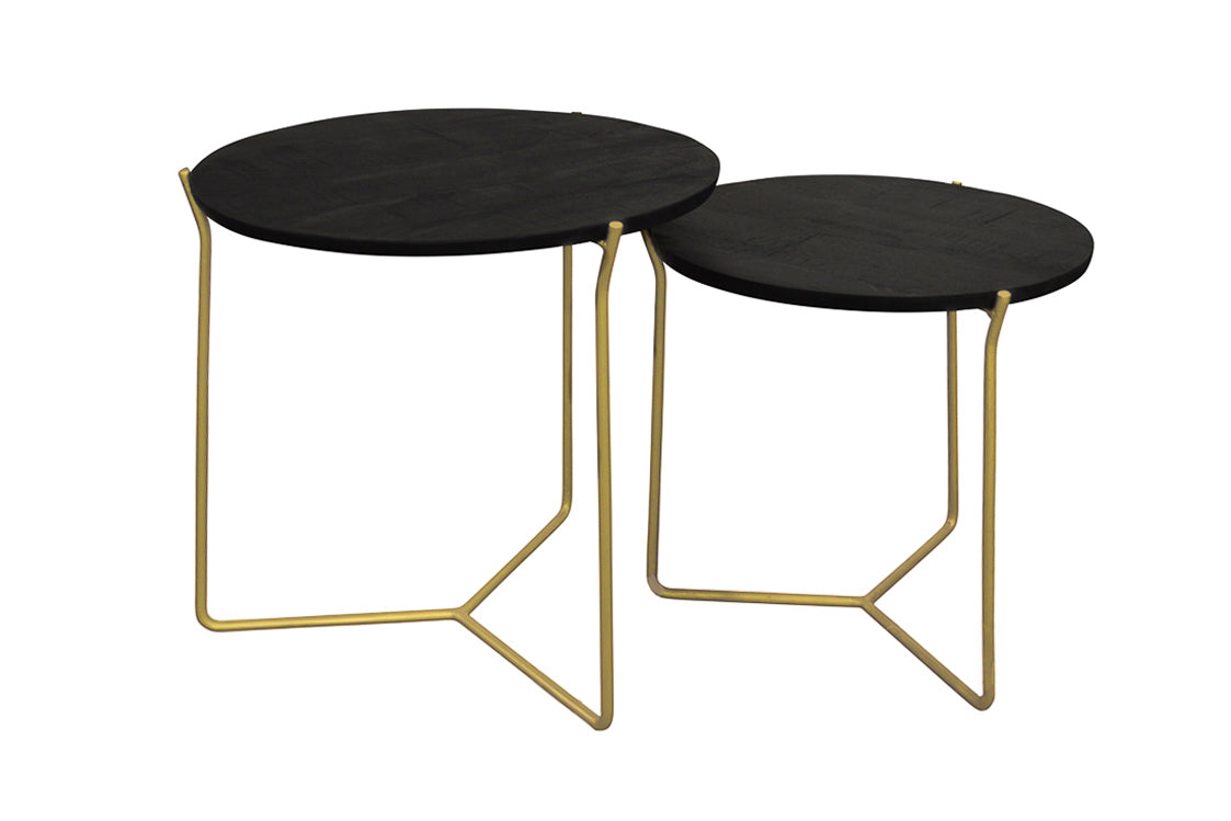 Mason zwart/messing set van 2