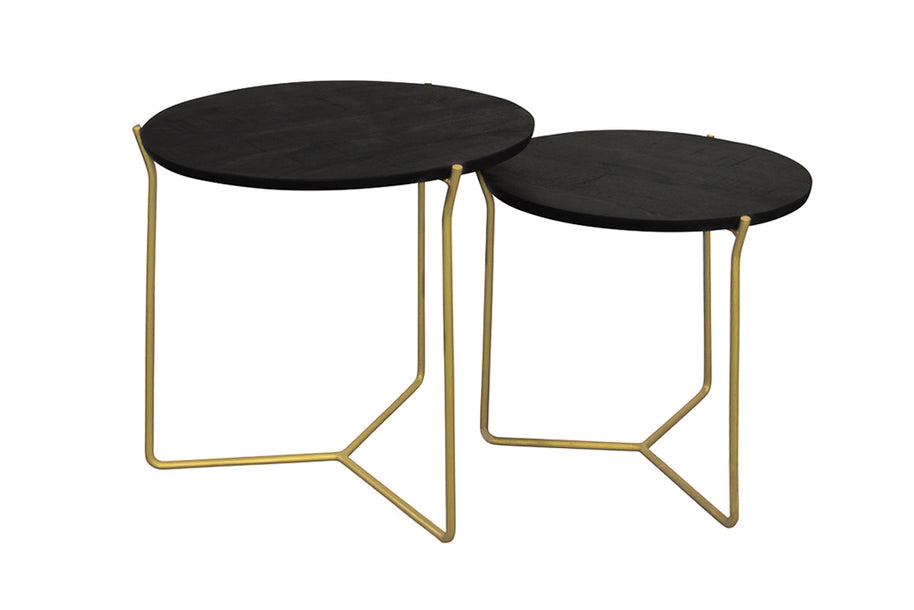 Mason zwart/messing set van 2