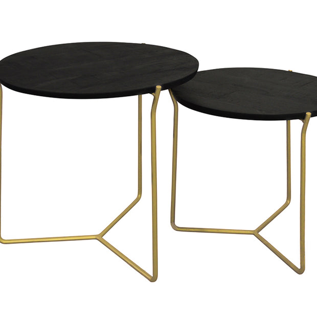 Mason zwart/messing set van 2