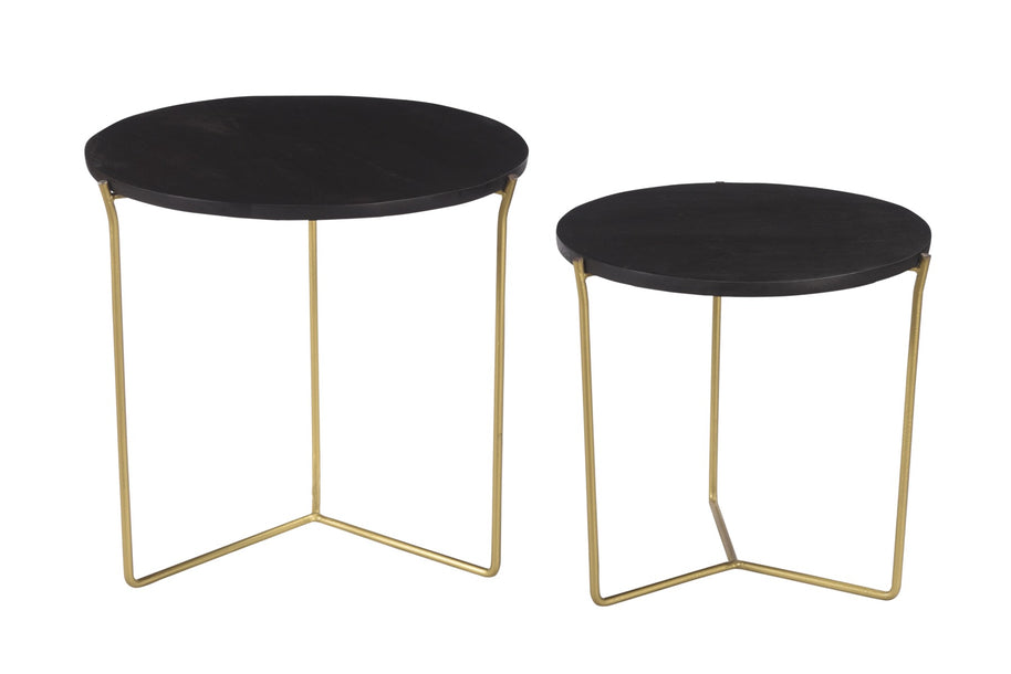 Mason zwart/messing set van 2
