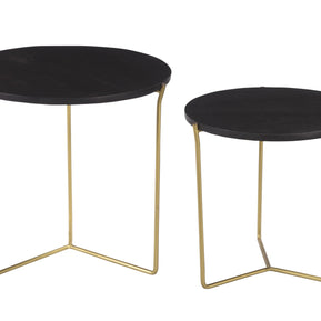 Mason zwart/messing set van 2