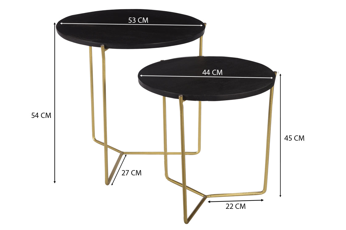 Mason zwart/messing set van 2
