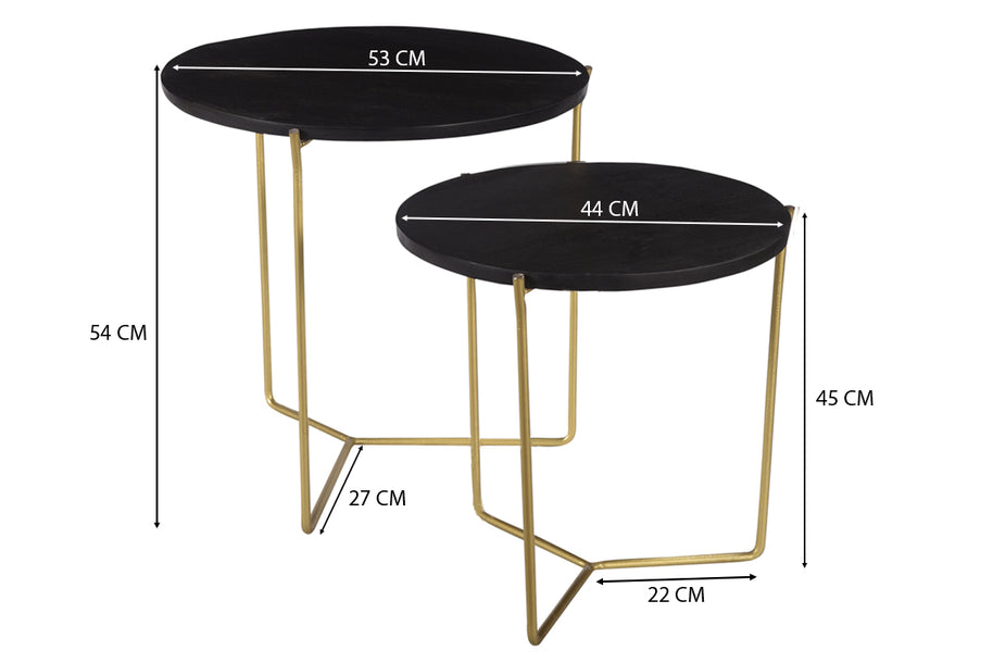 Mason zwart/messing set van 2