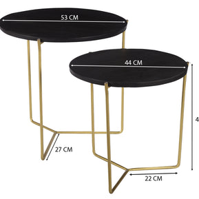 Mason zwart/messing set van 2