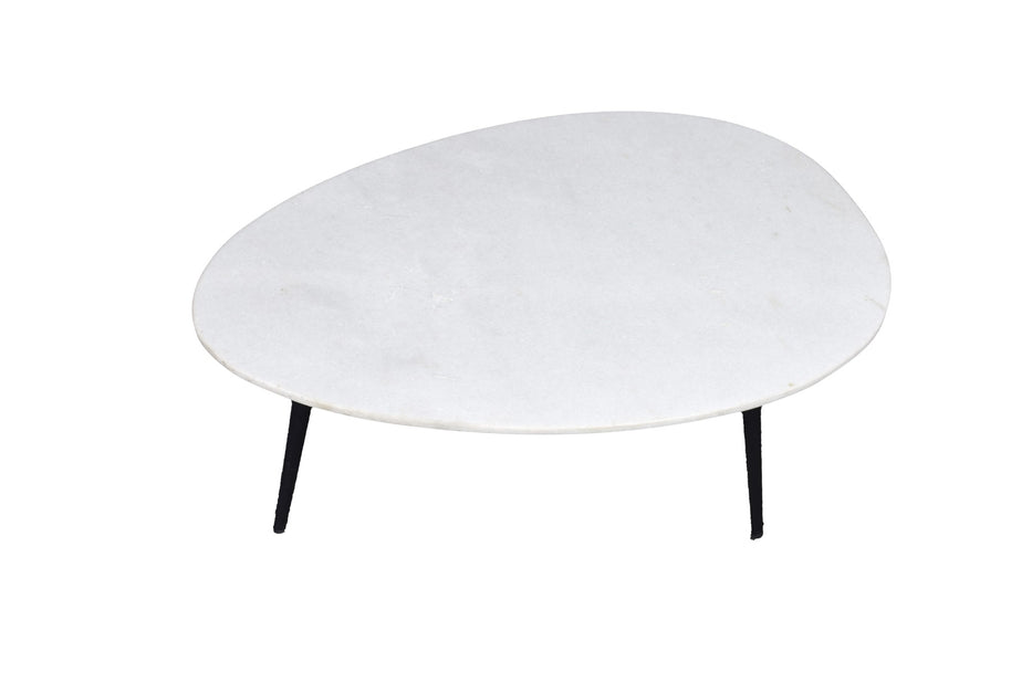 Organisch marmer wit-zwart 70 cm