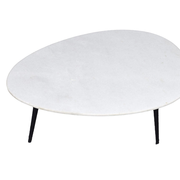 Organisch marmer wit-zwart 70 cm