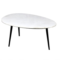 Organisch marmer wit-zwart 70 cm