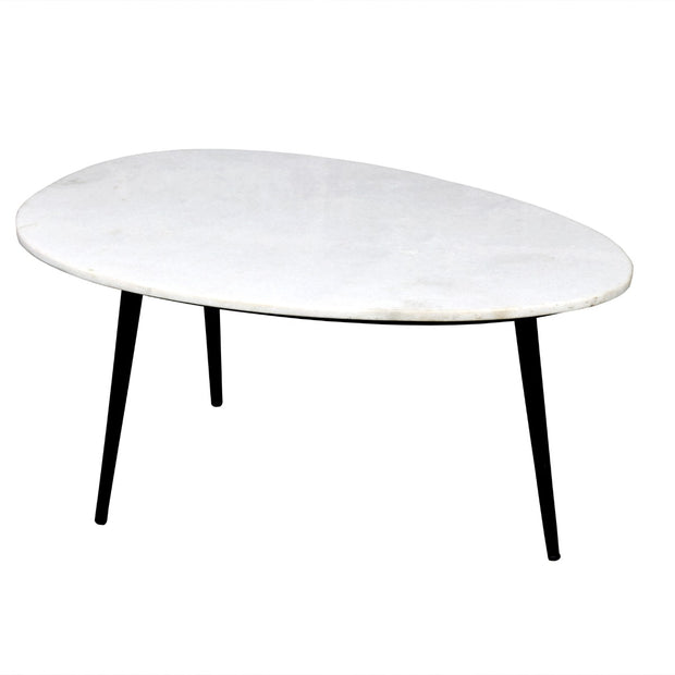 Organisch marmer wit-zwart 70 cm