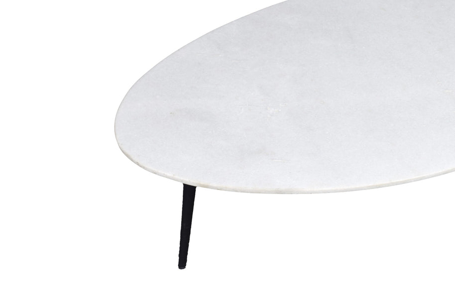 Organisch marmer wit-zwart 70 cm