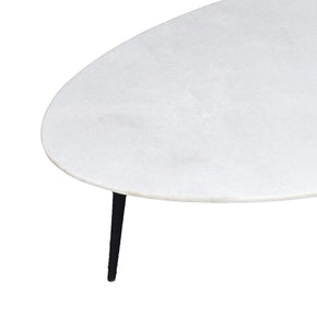 Organisch marmer wit-zwart 70 cm