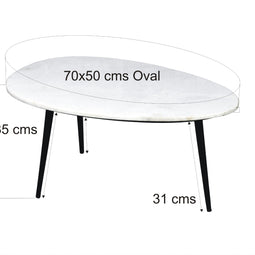 Organisch marmer wit-zwart 70 cm