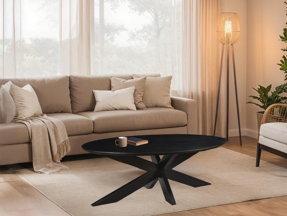 Oslo Ovaal Zwart 130 cm