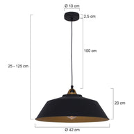 Hanglamp Nove 1318ZW zwart/goud met warme luxe uitstraling