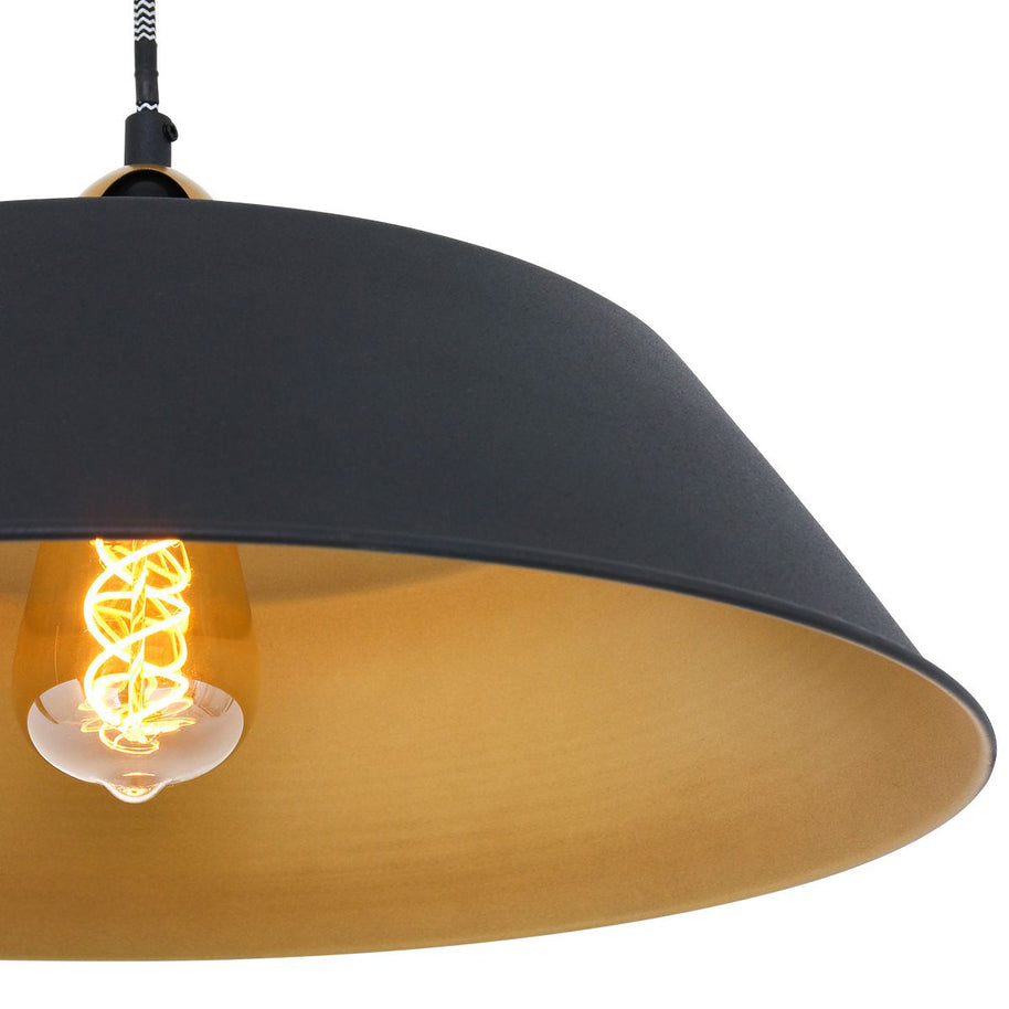 Hanglamp Nove 1318ZW zwart/goud met warme luxe uitstraling
