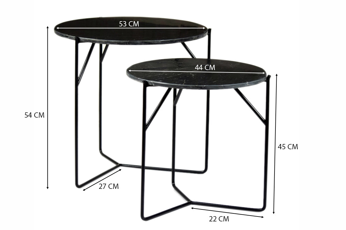 Mason Marble zwart/zwart set van 2
