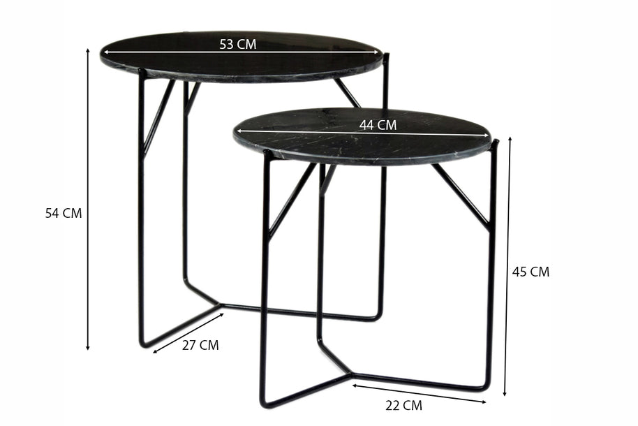 Mason Marble zwart/zwart set van 2