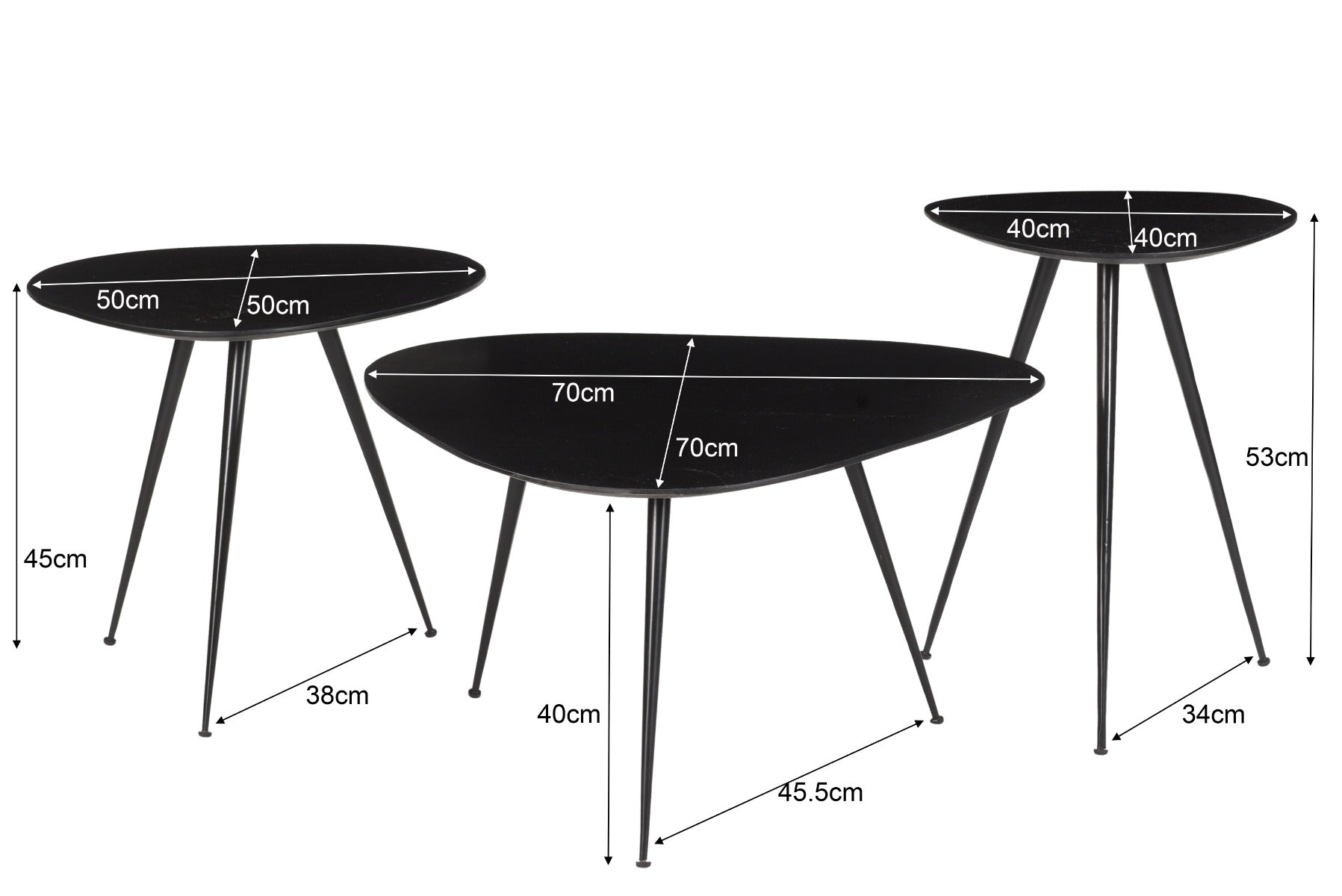 Brix Loua zwart set van 3