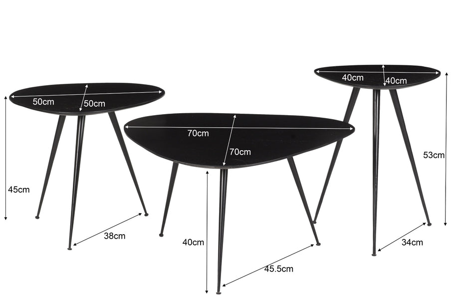 Brix Loua zwart set van 3