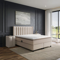 Opbergboxspring Blackpearl Beige 180x220