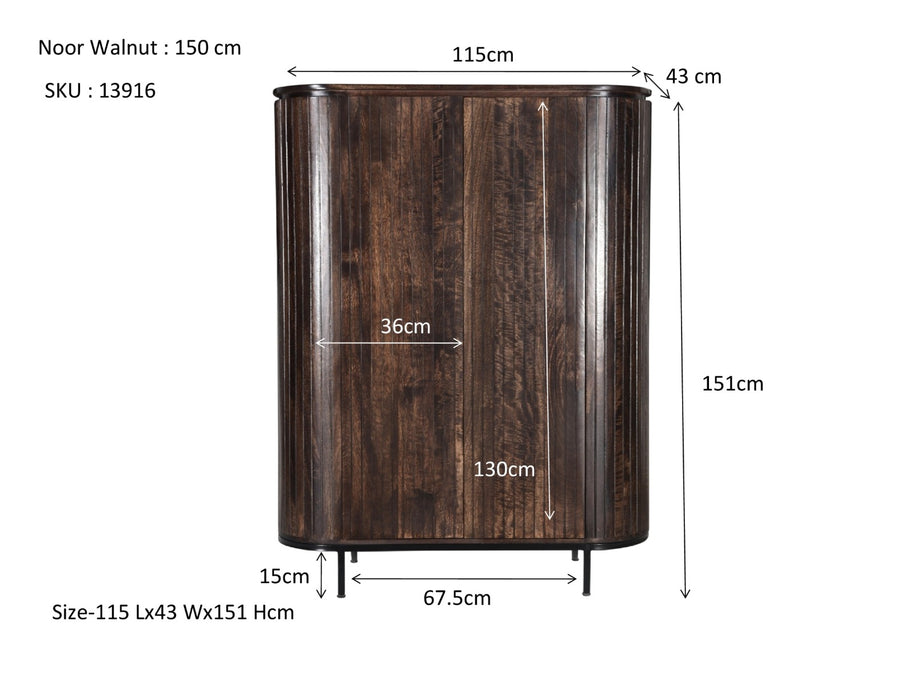 Noor Walnoot 150 cm