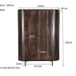 Noor Walnoot 150 cm