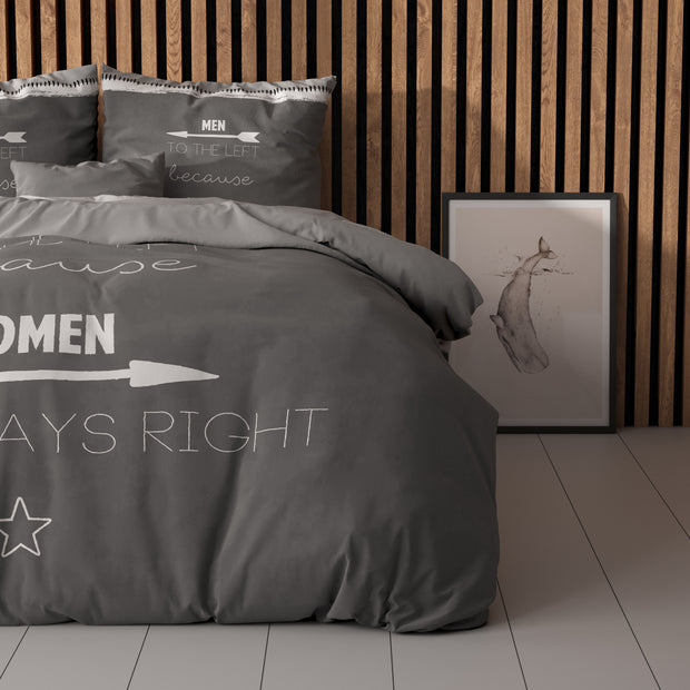 Vrouwen hebben altijd gelijk Antraciet 140 x 200/220